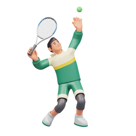 Tennis Serve  3D Illustration