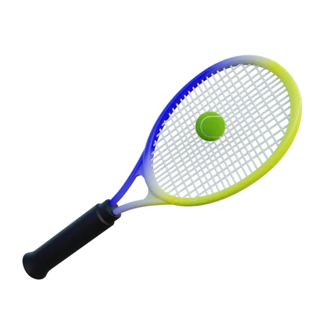 Tennisball Und Schlager 3D Icon