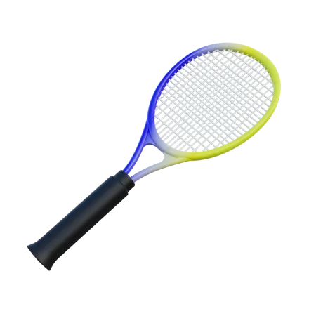 Blauer Und Gelber Tennisschlager 3D Icon