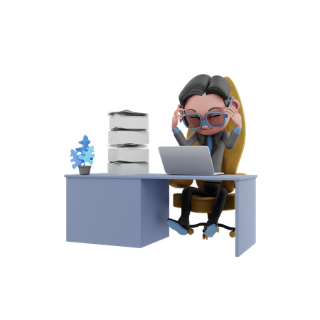 Tense Business person  3D Icon