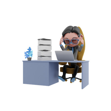 Tense Business person  3D Illustration