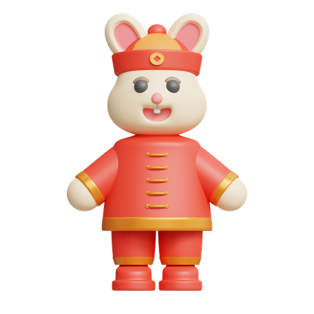 Lapin en tenue chinoise  3D Icon