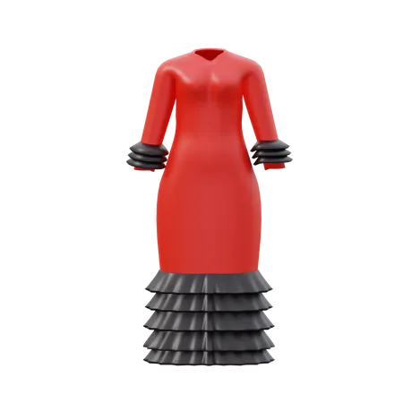 Tenue de flamenco  3D Icon
