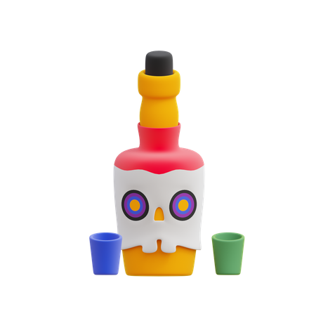 Tequila-Flasche  3D Illustration