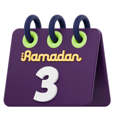 Terceiro dia do calendário do Ramadã Celebração do Ramadã  3D Icon