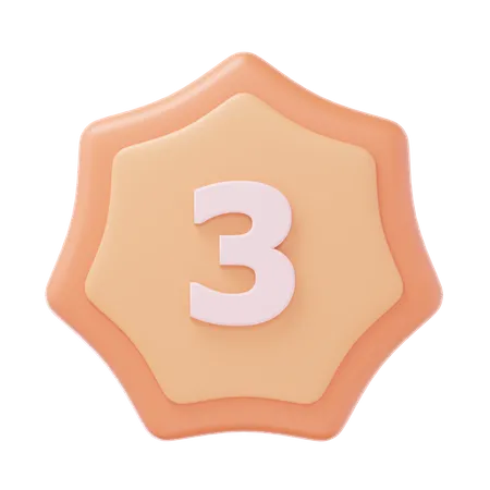 Medalha de Bronze do Terceiro Lugar  3D Icon