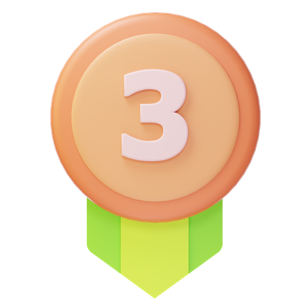 Medalha de Bronze do Terceiro Lugar  3D Icon