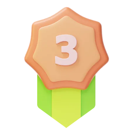 Medalha de Bronze do Terceiro Lugar  3D Icon