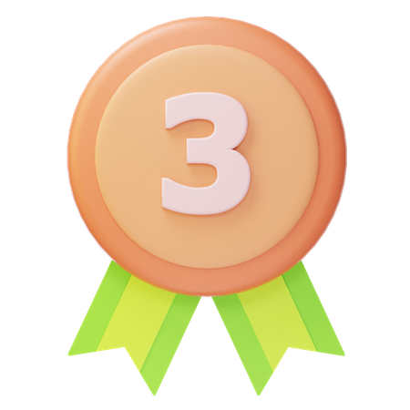 Medalha de Bronze do Terceiro Lugar  3D Icon