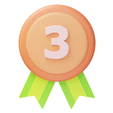 Medalha de Bronze do Terceiro Lugar  3D Icon