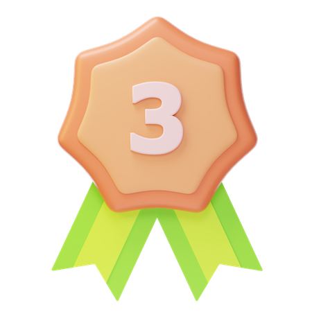 Medalha de Bronze do Terceiro Lugar  3D Icon