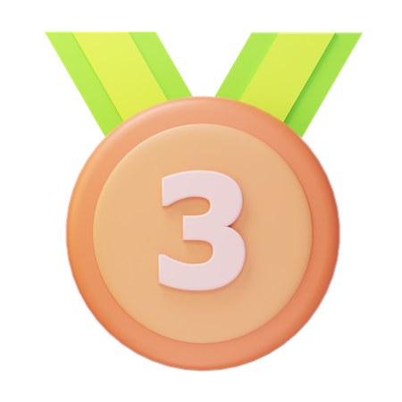 Medalha de Bronze do Terceiro Lugar  3D Icon