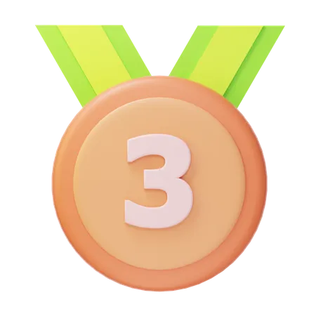 Medalha de Bronze do Terceiro Lugar  3D Icon