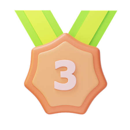 Medalha de Bronze do Terceiro Lugar  3D Icon