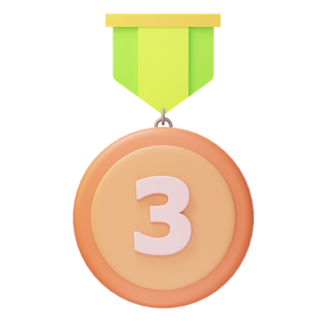 Medalha de Bronze do Terceiro Lugar  3D Icon