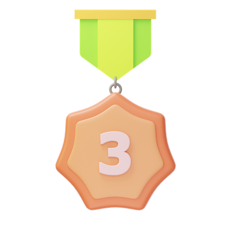 Medalha de Bronze do Terceiro Lugar  3D Icon