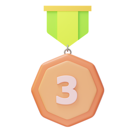 Medalla de Bronce por el Tercer Lugar  3D Icon