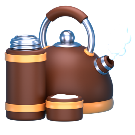 Termo y hervidor de agua  3D Icon