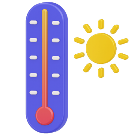 Termômetro e calor  3D Icon