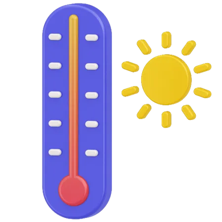 Termômetro e calor  3D Icon