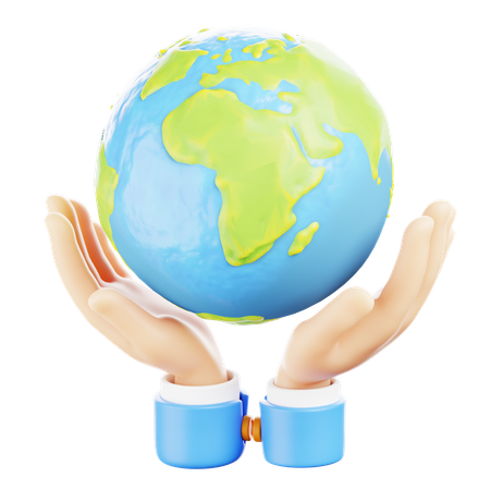Terra com as mãos levantadas  3D Icon