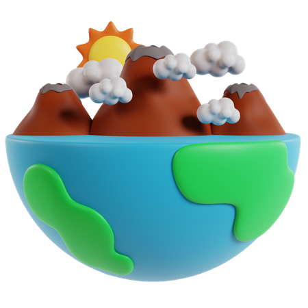 Terra e ecologia um mundo em miniatura  3D Icon