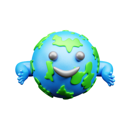 Terra feliz  3D Icon