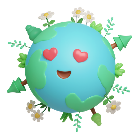 Terra feliz  3D Icon