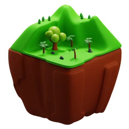 Paisagem natural da terra  3D Icon