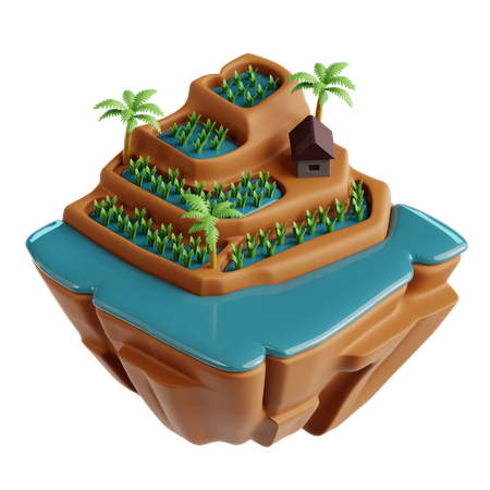 Terrace Farming  3D Icon