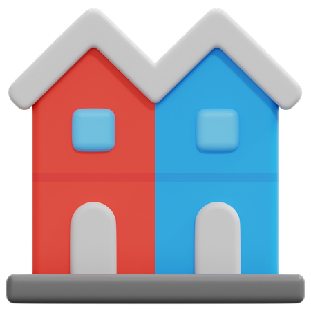 Terraced House  3D Icon