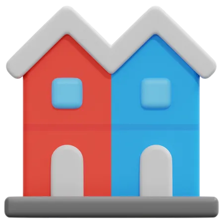 Terraced House  3D Icon