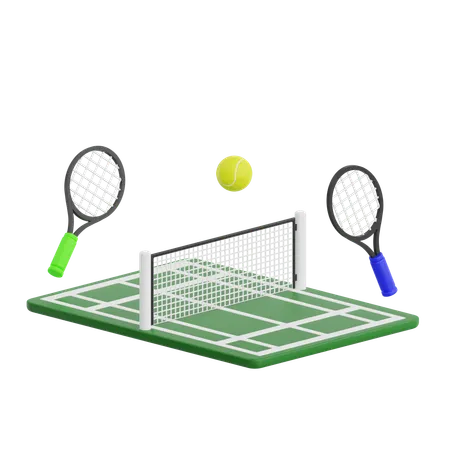 Terrain de tennis  3D Icon