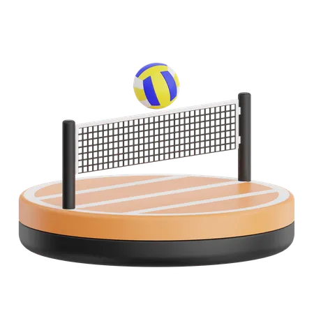 Illustration De Licone Du Terrain De Volley Ball De Rendu 3 D Isole Sur Fond Transparent 3D Icon