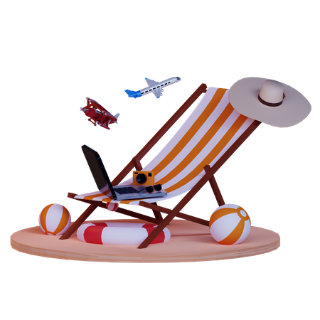 Cubierta de playa  3D Illustration