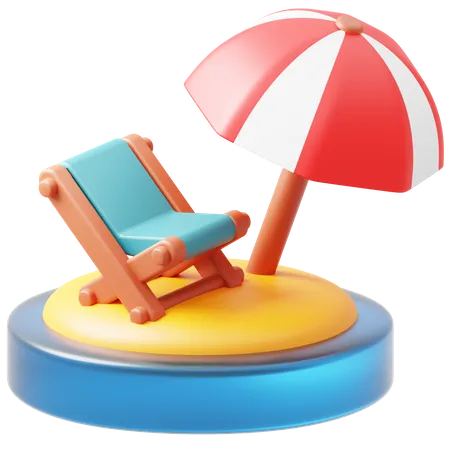 Cubierta de playa  3D Icon