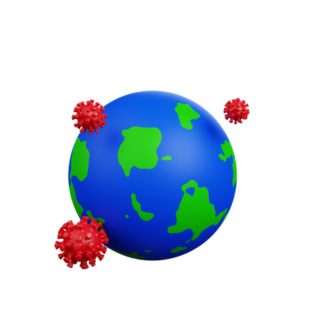 La Terre touchée par la couronne  3D Illustration