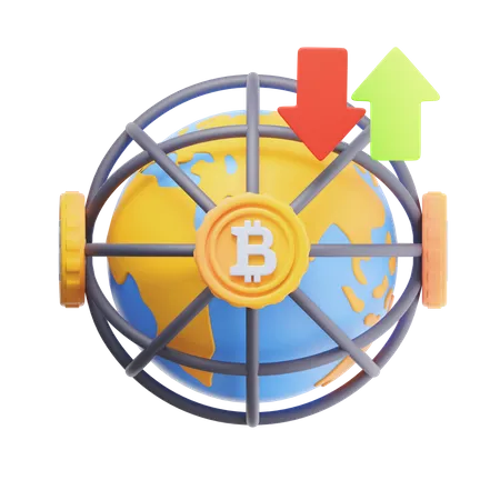 Terre bitcoin  3D Icon