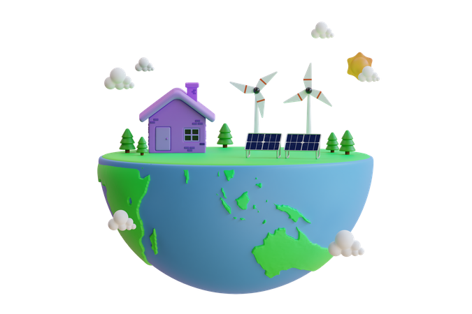 Terre écologique  3D Icon