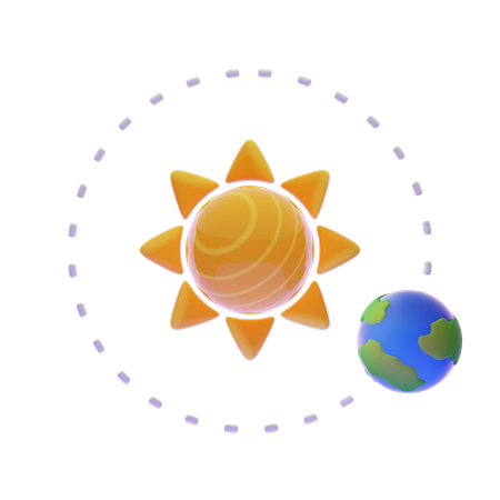 La terre en orbite autour du soleil  3D Icon