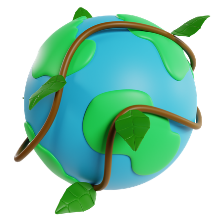 Terre enveloppée de verdure  3D Icon