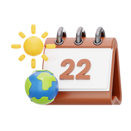 Terre et calendrier  3D Icon