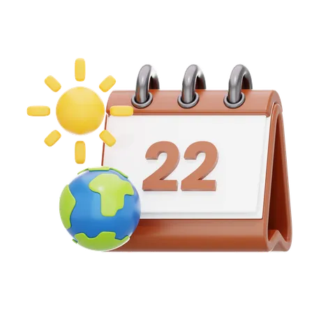 Terre et calendrier  3D Icon