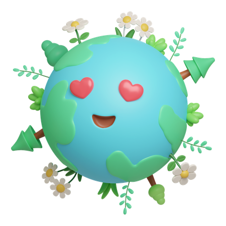 Terre heureuse  3D Icon