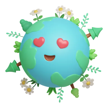 Terre heureuse  3D Icon