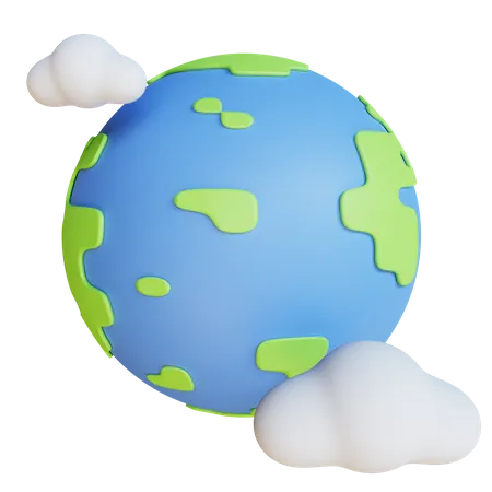 Terre nuageuse  3D Illustration
