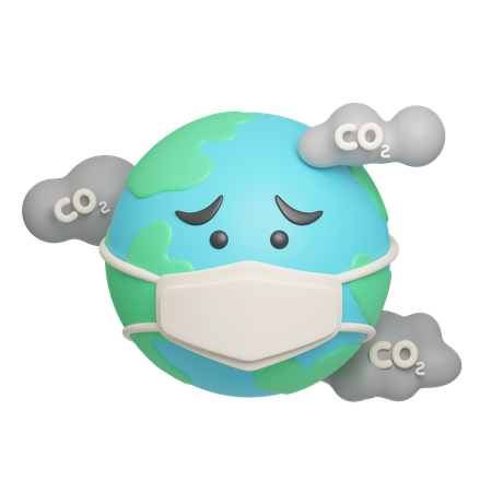 Terre portant un masque  3D Icon