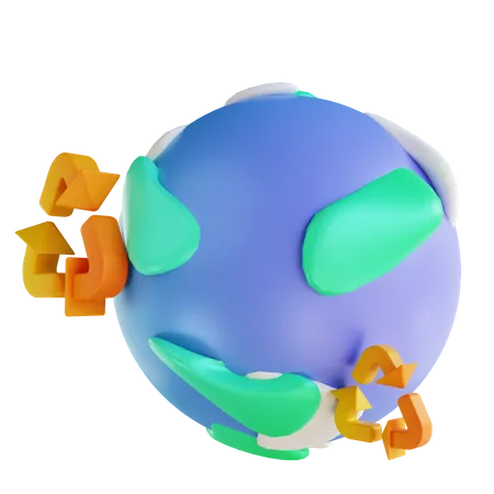 Recyclage de la terre  3D Illustration