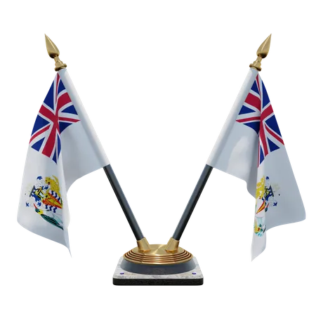 Soporte para bandera de escritorio doble del Territorio Antártico Británico  3D Flag