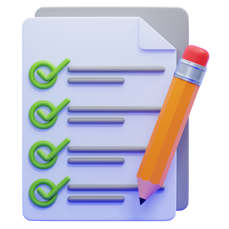 Test Paper  3D Icon